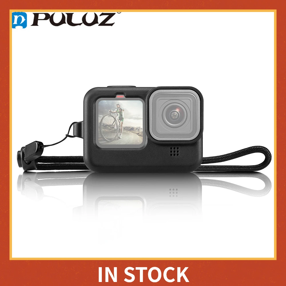 

Силиконовый защитный чехол PULUZ, Крышка корпуса с ремешком на запястье, крышка объектива, аксессуары для экшн-камеры GoPro HERO11 10 9 Black