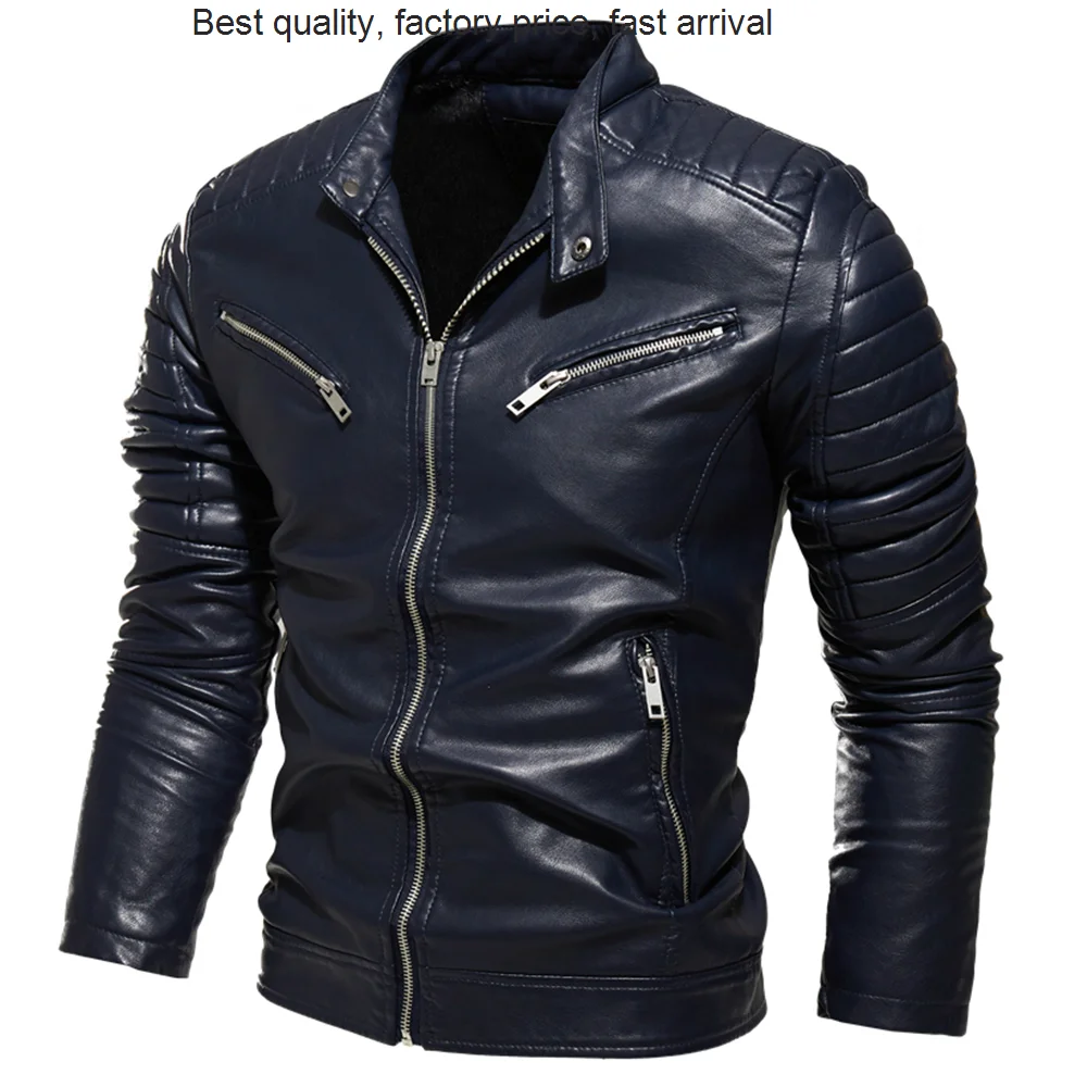 

Высококачественная Роскошная брендовая черная кожаная мужская теплая мотоциклетная куртка с меховой подкладкой зима 2023 облегающее уличное модное черное байкерское пальто Pl