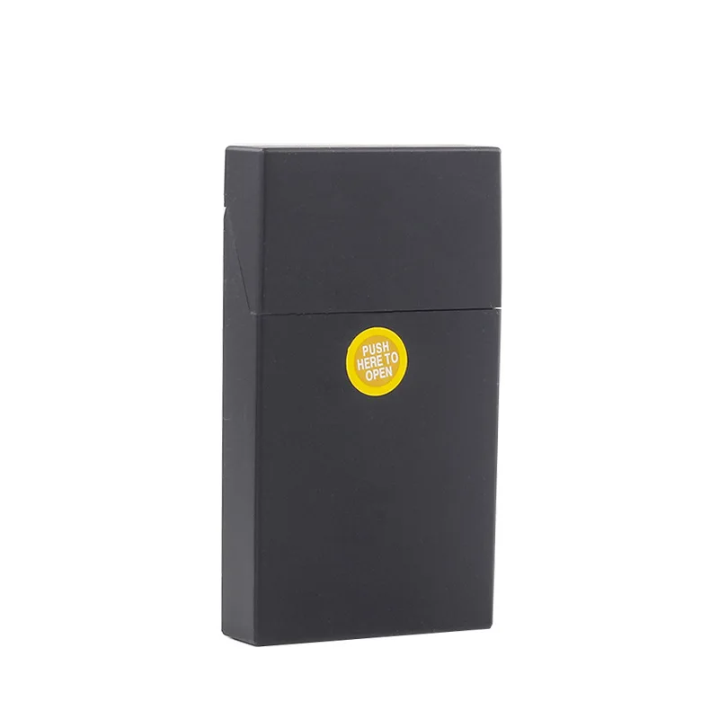 New 1pcs Plastic One-Hand Operate Cigarette Case 100mm 100S 8-14 Capacity - Black | Accessories