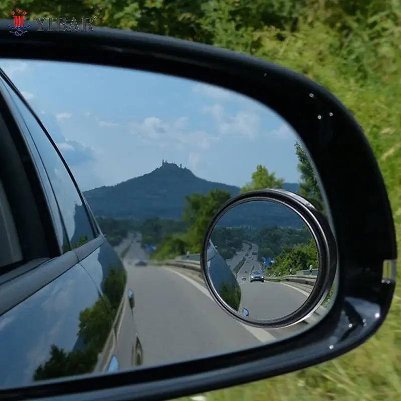 

Car Vehicle Blind Spot Dead Zone Mirror Rear View Mirror Small Round Mirror Auto Side 360 Wide Angle Round Mirror Black