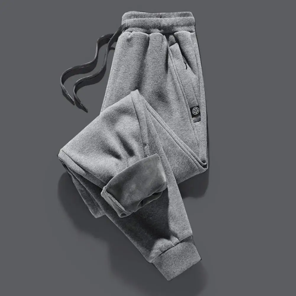 

Popular Men Pants Elastic Waist Male Thicken Ankle Tied Pants Winter Men Trousers for Sports