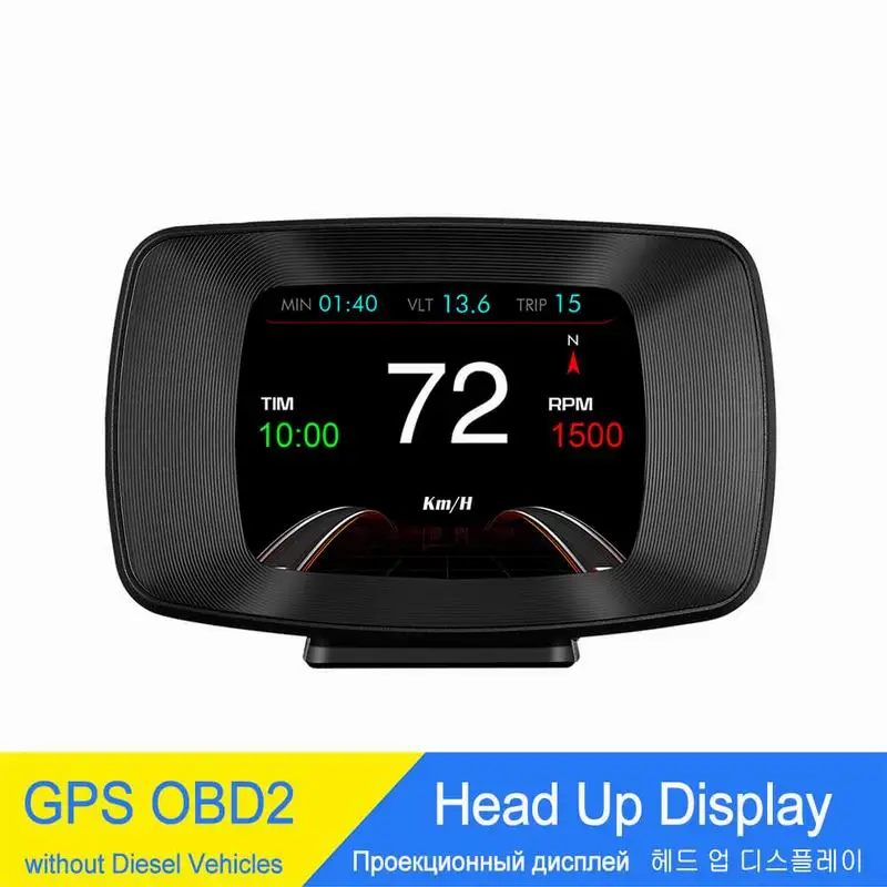 

3 inch Car Head Up Display Auto Dual Mode OBD2 GPS Windshield Projector HUD Gauges Speedometer Overspeed Alarm System