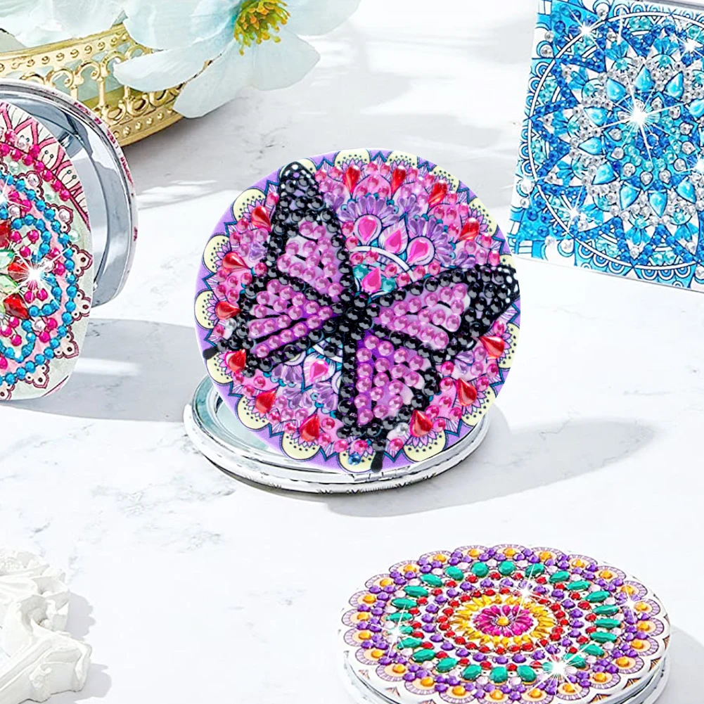 Зеркало для макияжа с алмазной живописью сделай сам набор рукоделия