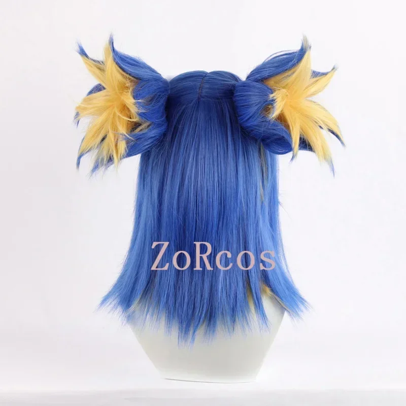 Game Valorant Неоновый парик для косплея Короткие синие парики Термостойкие