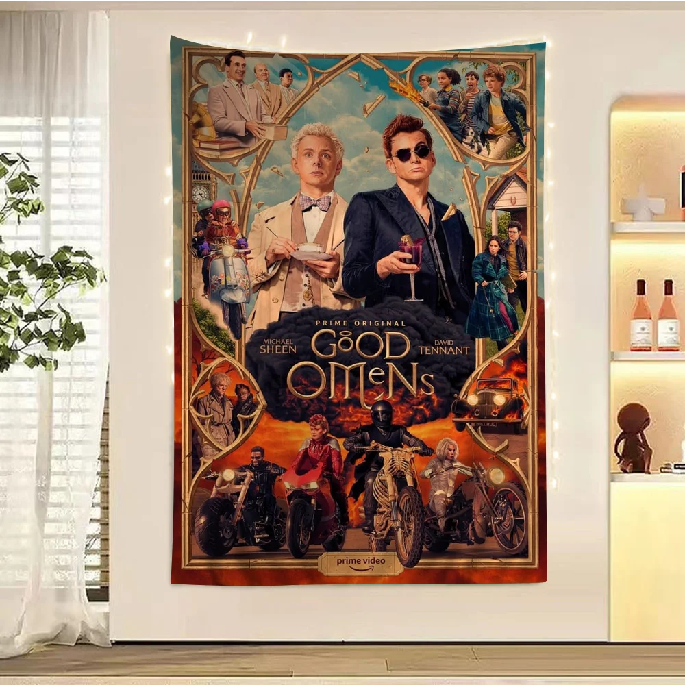 Good Omens TV Series Богемный Гобелен Настенный Индийский Декор Будды Хиппи Волшебный
