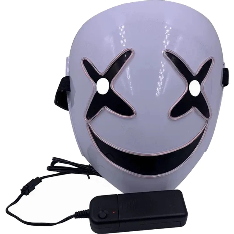 Nowa kreatywna maska LED Halloween Clown Glow Mask Biały Zielony Niebieski Czerwony Płaczący Uśmiech Klauna