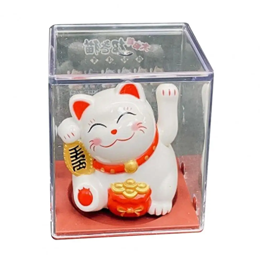 

Fashion Chinese Style Light Energy Fortune Cat Statue Vibrant Color Lucky Cat Sculpture Excellent Detail for Office