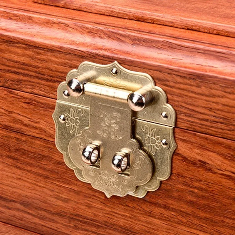 Шкатулка для драгоценностей из цельного дерева ретро-коробки хранения держатель