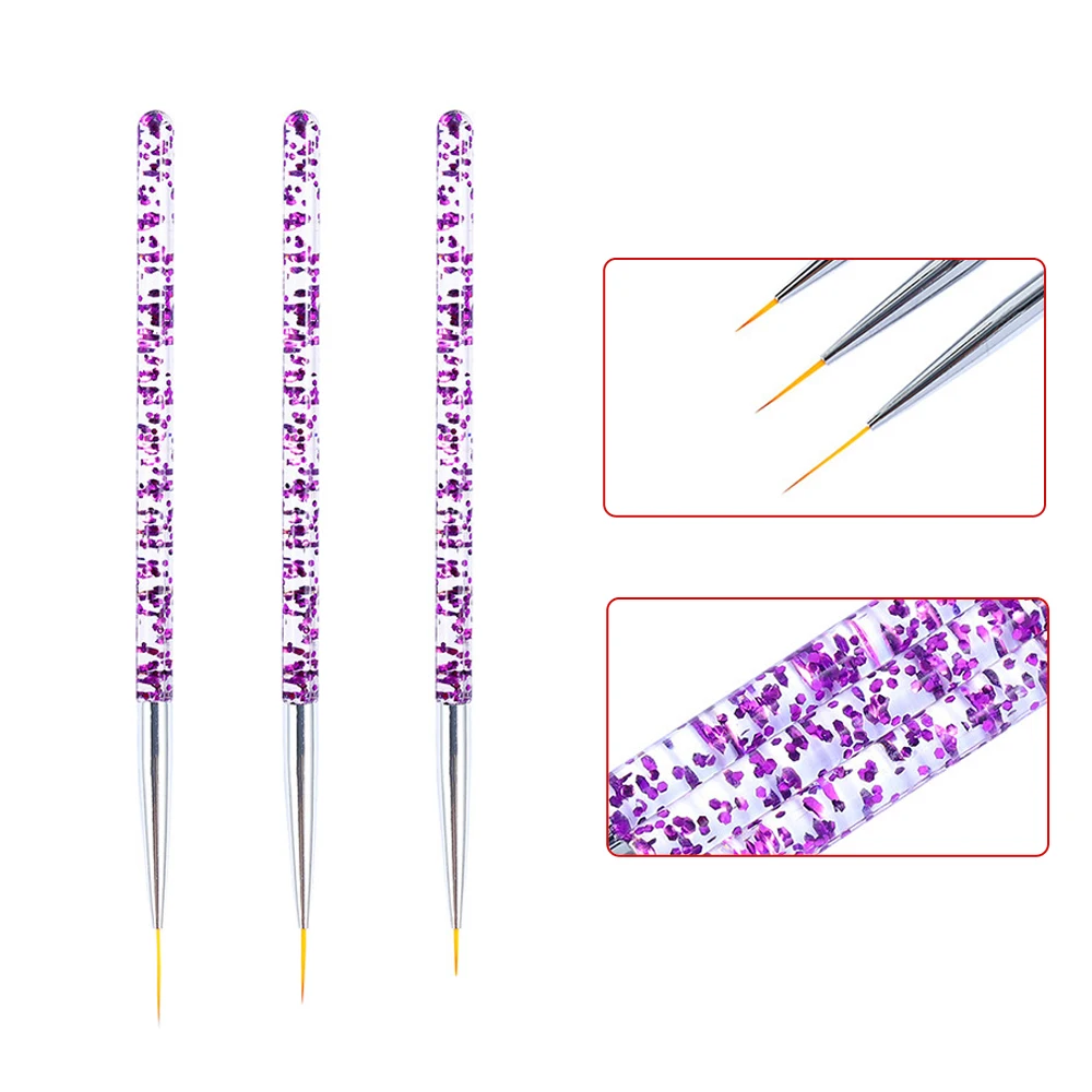 

3 PCS Nail Art Pen Dotting Painting Drawing UV Gel Liner Polish Brush Tool Set gel nail polish set poly gel nail kit
