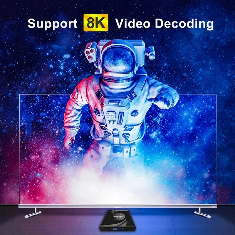 X88PRO Smart TV 8K медиаплеер Android 13 Wi-Fi6 AV1 Четырехъядерный процессор 4 ГБ ОЗУ 64 пакет BT5.0