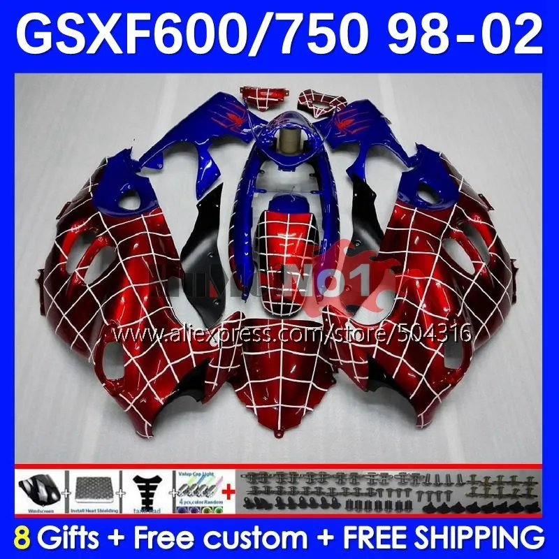 

Корпус для SUZUKI KATANA GSXF 750 600 GSXF750 12No.3 GSXF600 98 99 00 01 02 GSX750F 1998 1999 2000 2001 2002 обтекатель синий красный черный