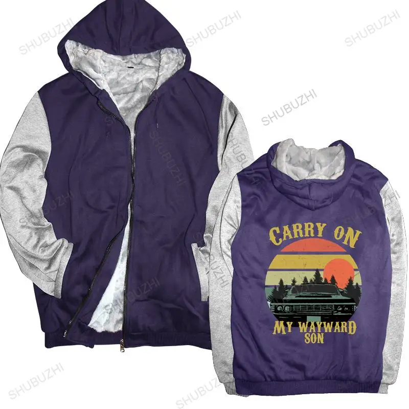 

warm coat men fleece hoody Retro Supernatural warm coat Homme Pure Cotton Carry On My Wayward Son coat men winter sweatshirt