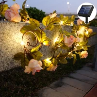 6 5 ft solar rose light string solar fairy lights 20 leds 8 modes fairy lights for garden balcony fence stairs wedding decor