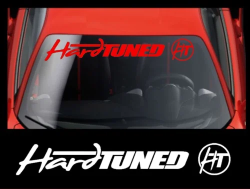 

For HARDTUNED Windshield Banner Graphic Vinyl Decal Sticker Car White Red