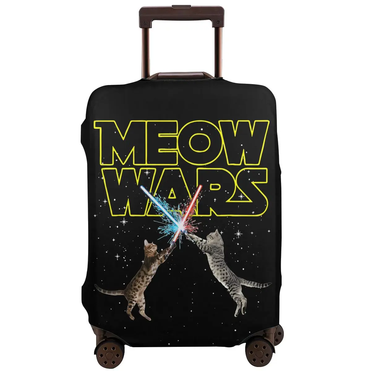 

Meow Wars Space Cat Laser Cat Luggage Protective Case Travel Elastic Anti-Scratch Cover Washable Luggage Protective Cover