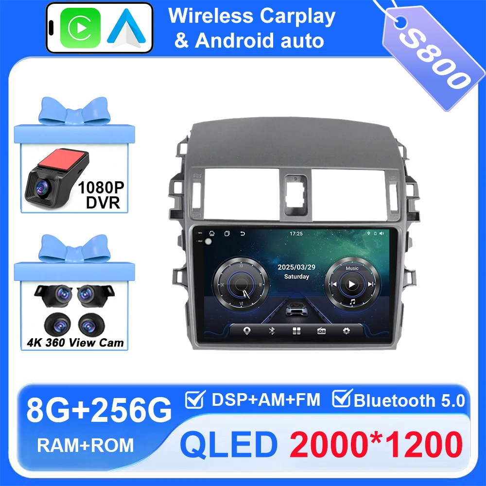 

Android15 9-дюймовый автомобильный радиоприемник для Toyota Corolla 2006 2007 2008 2009 2010 2012 2013 2 din Carplay мультимедийный видеоплеер Navi головное устройство