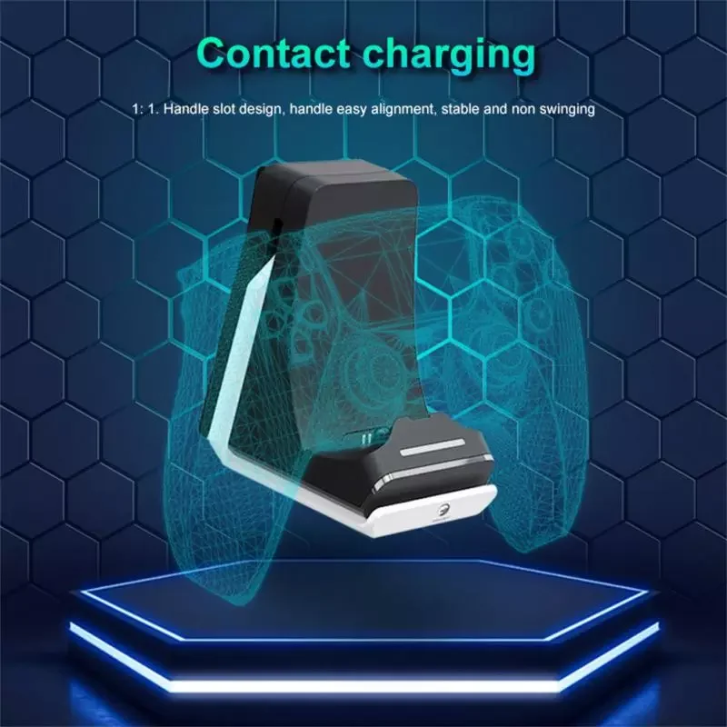 

For Ps5 Charging Stand With Earphone Hook Ps5 Handle Suspension Charger Side Rack Contact Type Seat Charging Ps5 Accessories