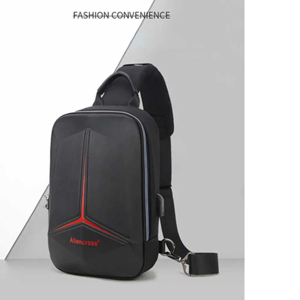 2022 Outdoor Riding Anti-theft Lock Chest Bag-USB Rechargeable Travel Backpack-Crossbody Bag Waterproof, Mountaineering Bag