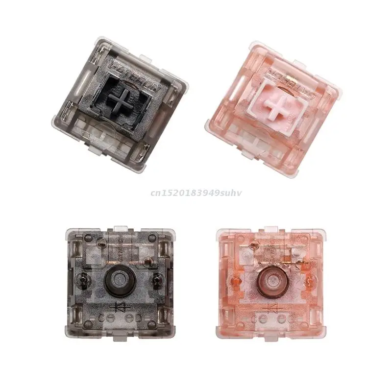 5 шт. переключателей Gateron BOX Ink V2 Pink Black 50g 60g 5pin RGB Linear MX Stem для механической клавиатуры 80 мм предварительно смазаны.