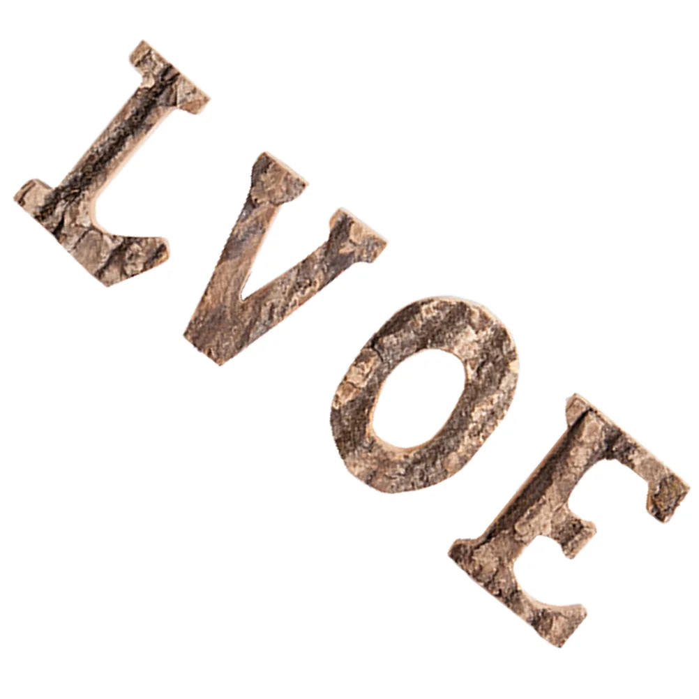 

4 Pcs Letter Decor Wedding Party Vintage Clothing English Letters Decoration Letter A Ornament Wood Love Sign Home Decorate