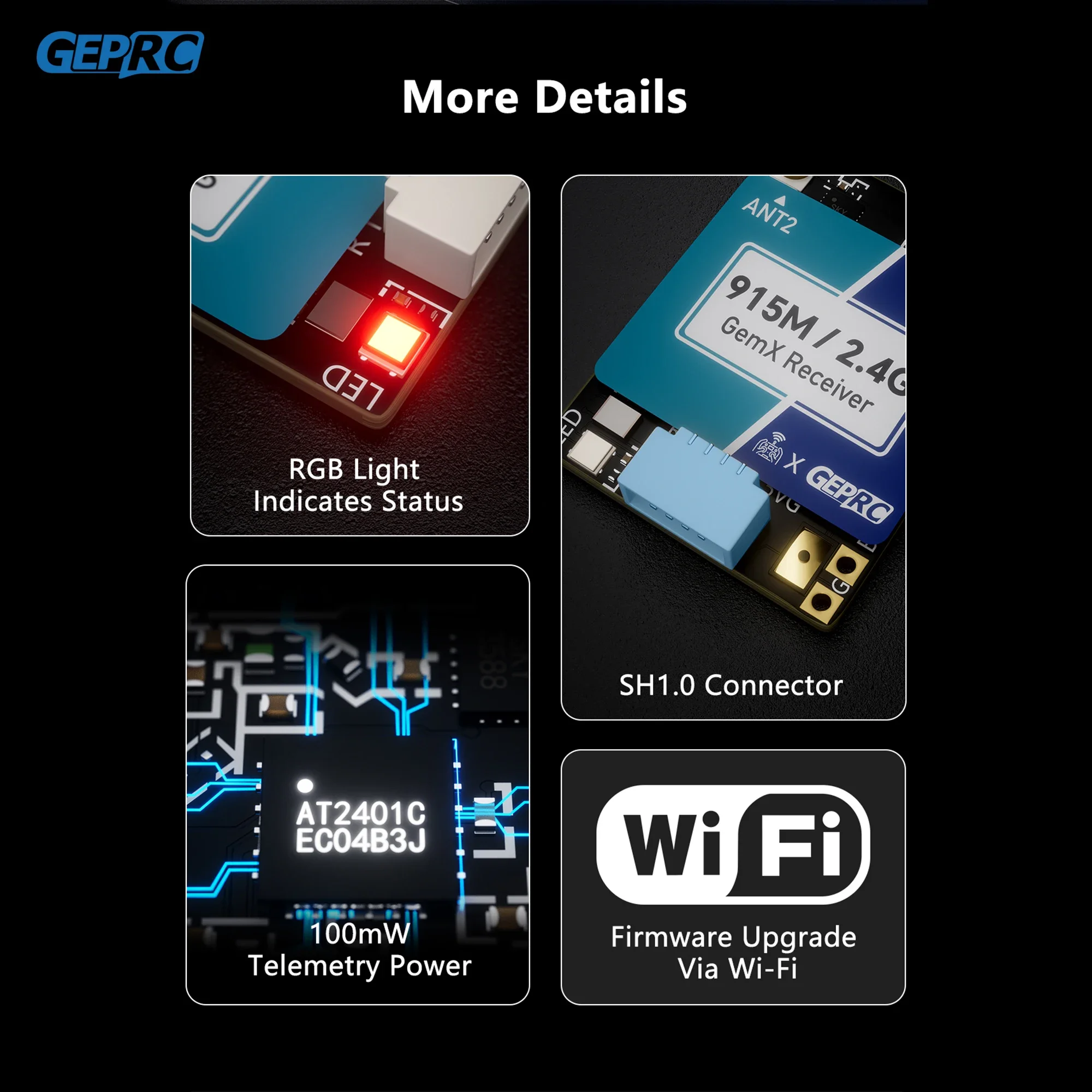 GEPRC ELRS 915M/2 4G Gemini Xrossband приемник TX модуль двойной RF чип 1000 Гц DIY FPV квадрокоптер