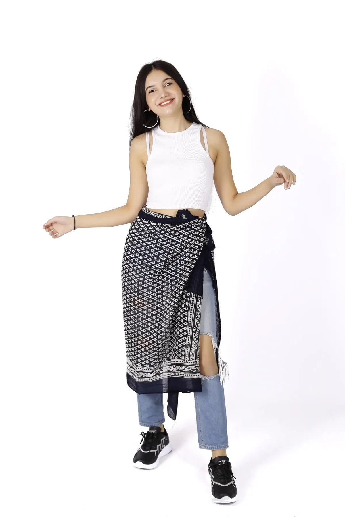 

Women's Pareo (Handmade Black And White) Swimwear Cover Dress Sexy Tunic Suit Beachwear Female Beach Bikini Cover