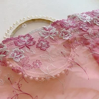 2yards 18cm pink purple beautiful mesh doll lace trim clothing material handmade diy garment needlework sewing accessories h73