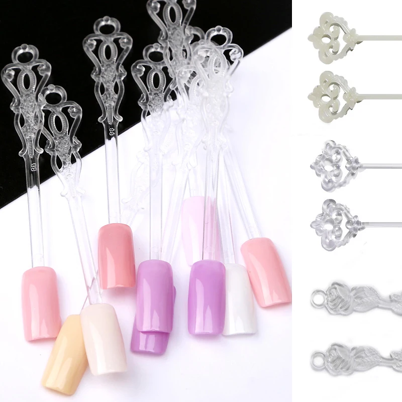 

24 Pcs Retro Design False Nails Practice Nail Art Tip Polish UV Salon Pro Display Chart Tool Gel Decoration Sticks