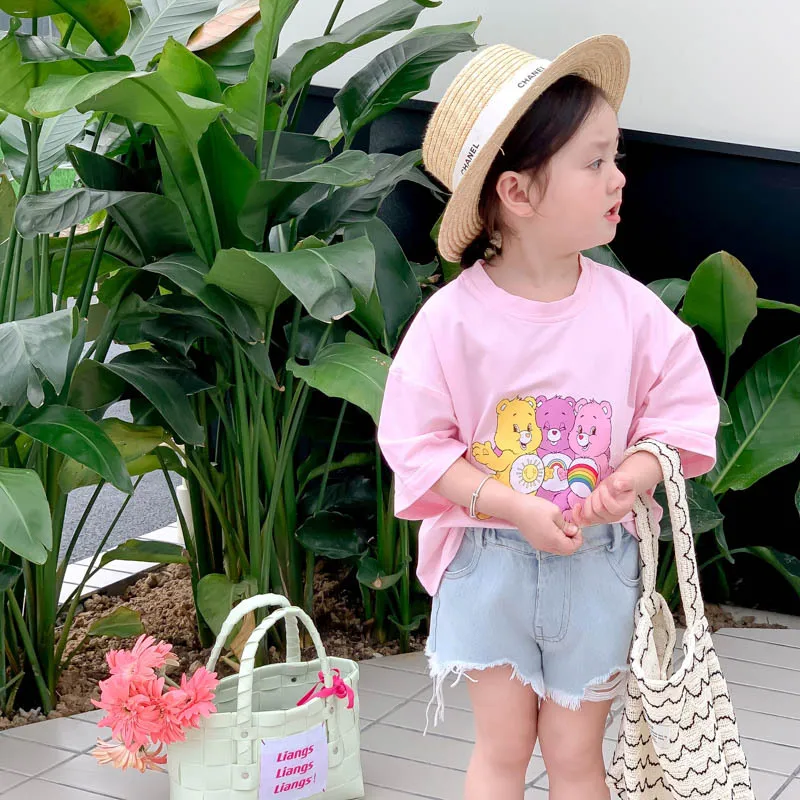 

Детская летняя футболка с коротким рукавом, с круглым вырезом