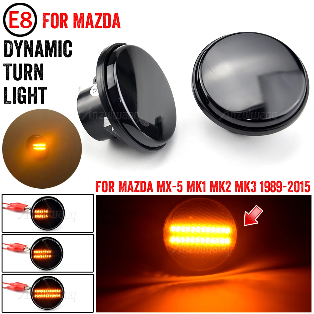

Turn Signal Dynamic LED Side Marker Light Repeater Lamp Flowing Indicator For Mazda MX5 MX-5 MK1 MK2 MK3 1989-2015