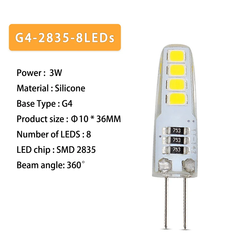 Светодиодные лампы Lebeisenf G4 3Вт 5шт  теплый/холодный белый
