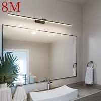 8M Contemporary Brass Vanity Fixture Mirror Front Light Led 3 Colors Bathroom Device Bath Makeup Wall Lamp