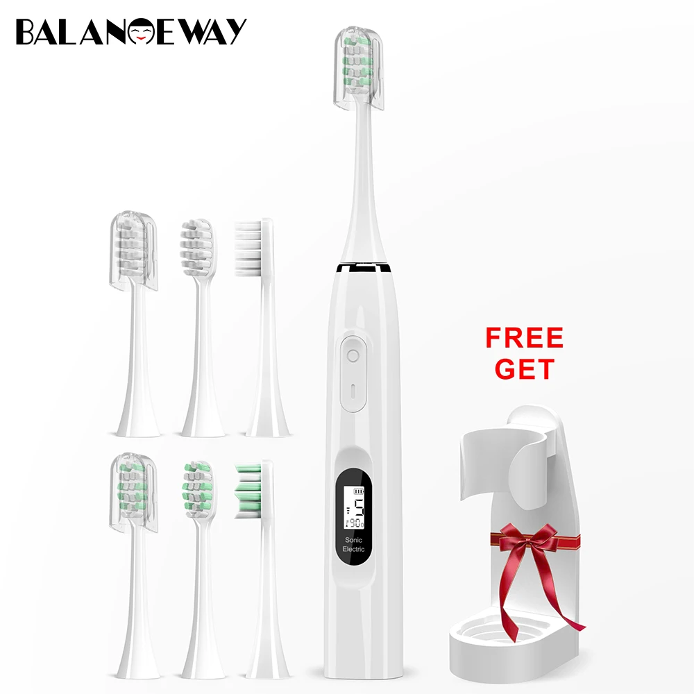 

P5S BalanceWay Ultrasound Toothbrush15 Mode Adult Type C Rechargeable Washable Cleaning Whitening LCD Sonic Electric Toothbrush