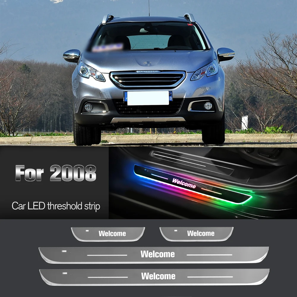 Автомобильный порог для Peugeot 2008 2012-2023 2013 2018 2021 2022 индивидуальный логотип