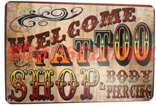 Металлическая вывеска тату-магазин пирсинг тела новинка магазин наклейка на