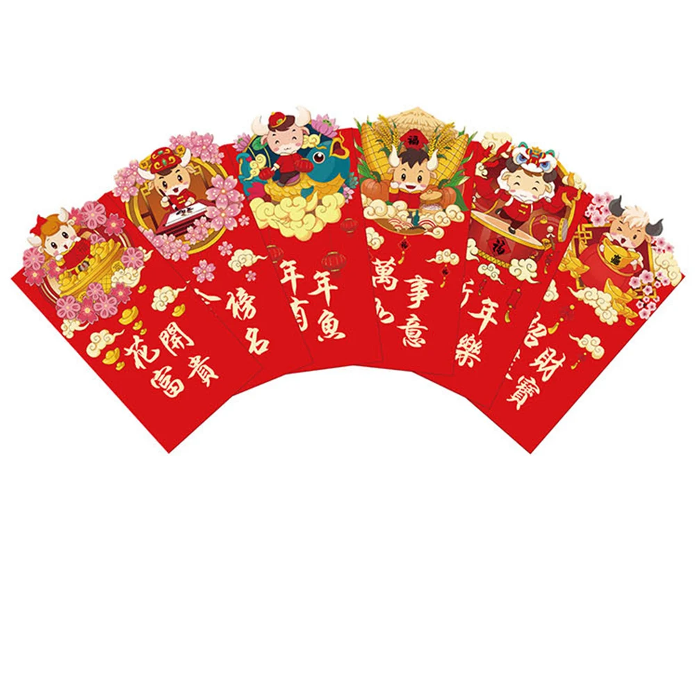 

Spring Festival Money Cartoon Festival Red Envelopes 6pcs New Year