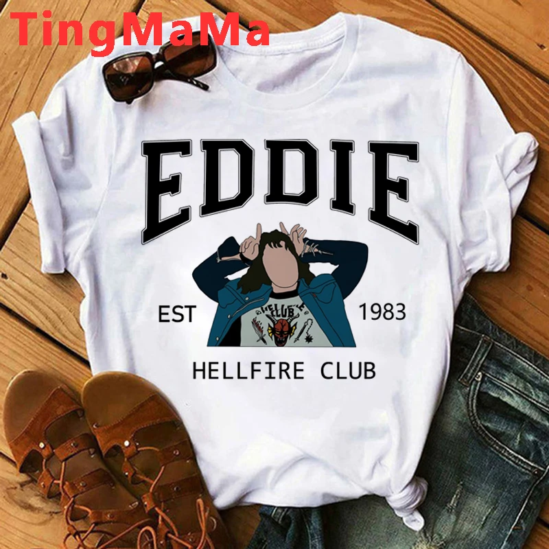 

Hellfire Club Eddie Munson T Shirt Women Aesthetic Graphic Tees Y2k Female Funny TShirt Casual T-shirt Femme