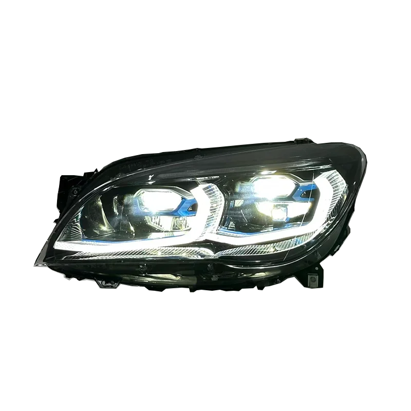 Фото Светодиодные фары LXBY для BMW F01 F02 2013-2015, желто-белые, с двойными ДХО, стоп-сигналом и указателями поворота, подключи и работай №2