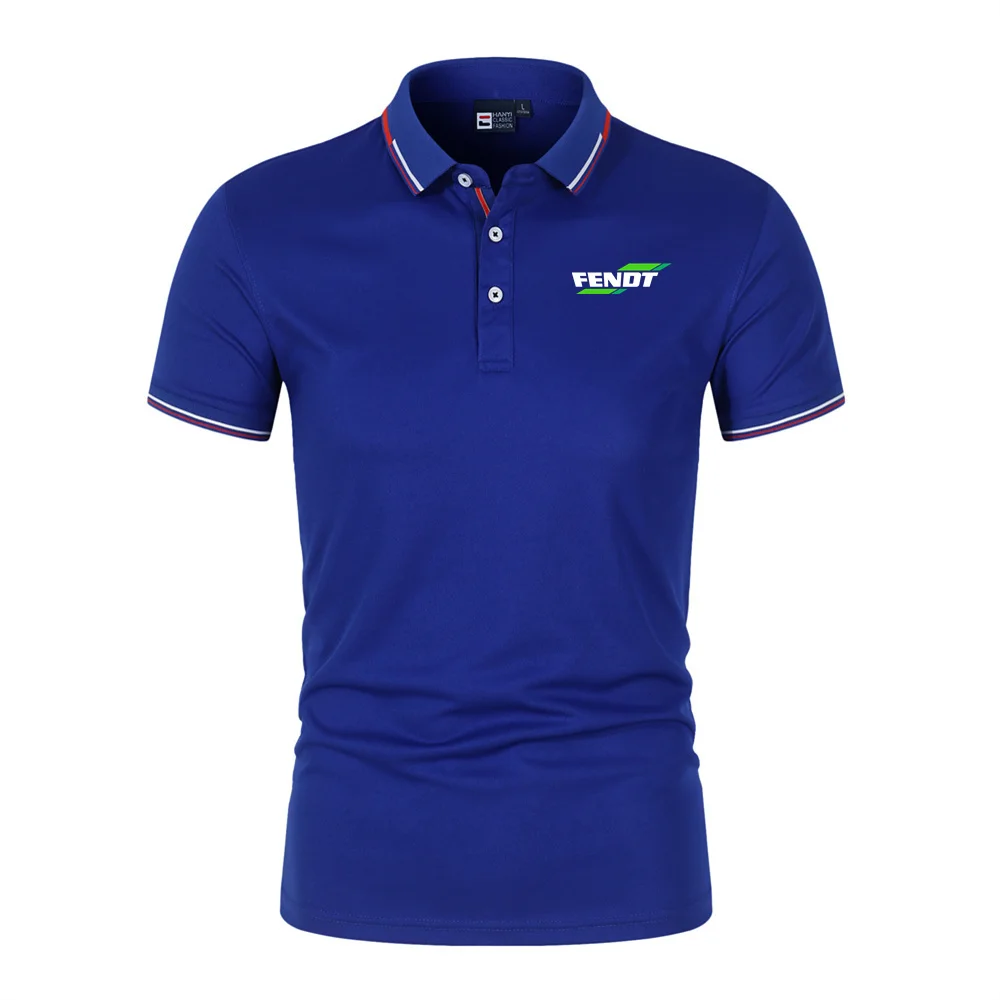 

FENDT Summer New POLO Shirt Short Sleeve Men's Sports T-shirt Cotton Blend Multi Color Casual Business Top Men's Polo Shirt