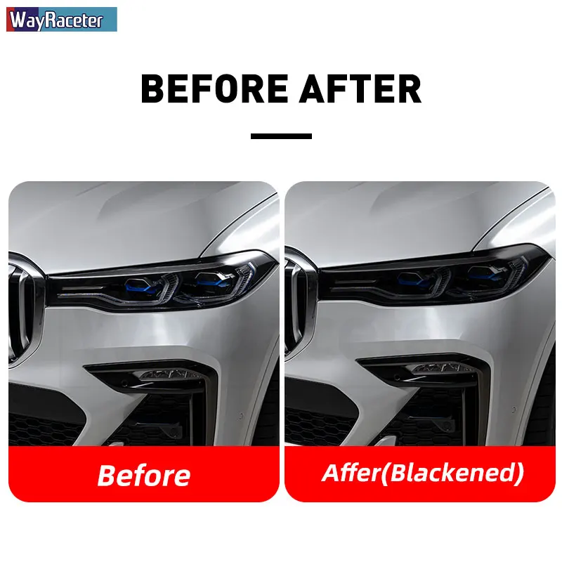 2 шт. Защитная пленка для автомобильных фар прозрачная Дымчатая черная наклейка