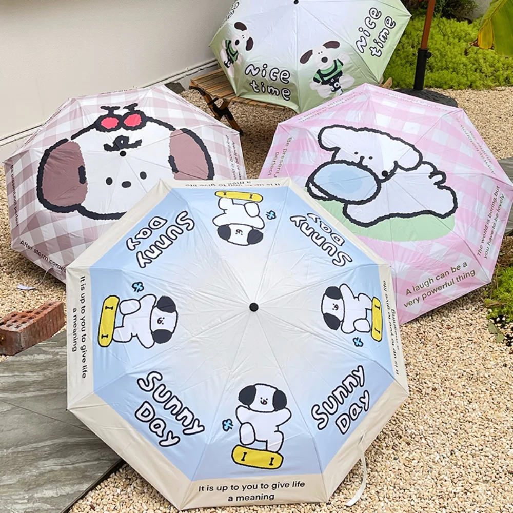 

Anime Cute Fully Automatic Umbrella Kawaii Pochacco Cartoon Windproof Folding Umbrella Uv Protection and Rain Resistance Parasol