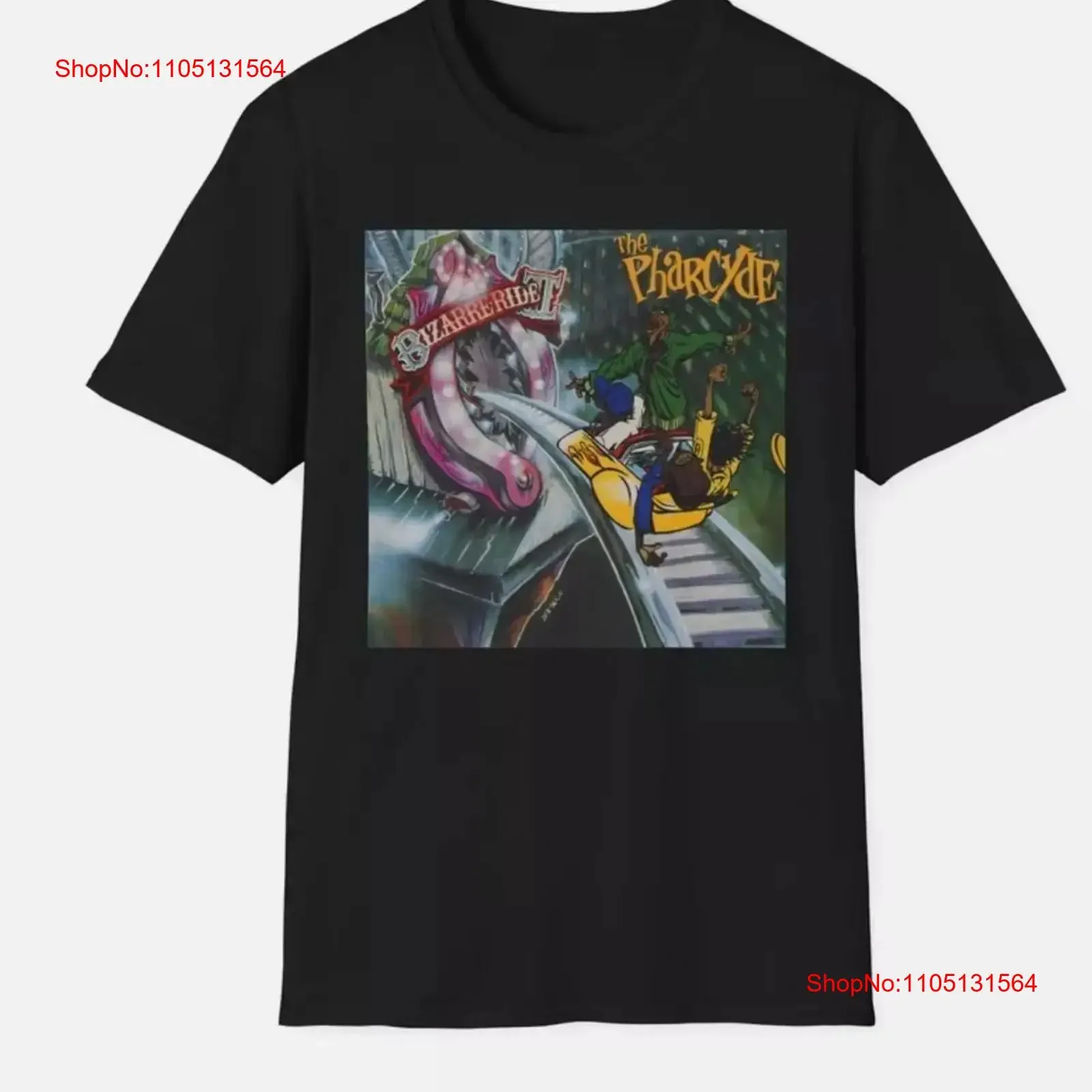 Фото Футболка Pharcyde Bizarre Ride 2, винтажный стираный топ в стиле хип-хоп II для повседневной одежды, удобная модная уличная одежда, дышащая мужская одежда №1