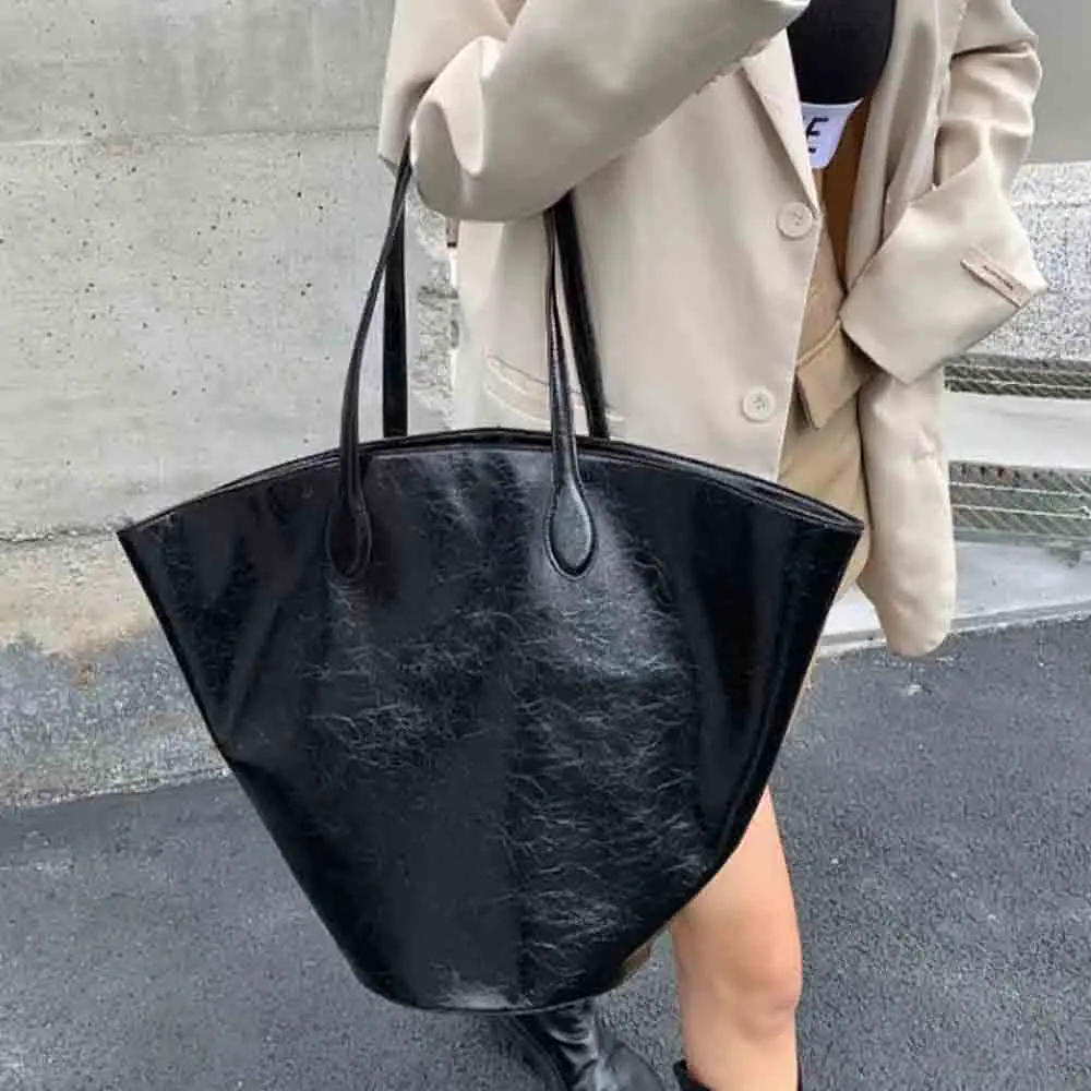 Motingsome Oversized Woman Tote Luxury Genuine Leather Ladiers Unique Big Bag Calfskin Large Shopper Bag Handbag 52cm 2022 New