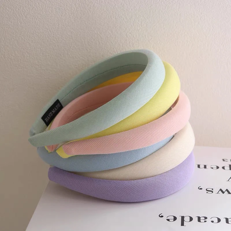 Обруч для волос бархатный женский, широкий эластичный ободок с подкладкой, разные цвета, аксессуар на голову