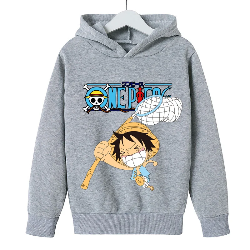 

Anime Luffy One Pieces Hoodie Kids Sweatshirt Kids Coat Baby Boys Girls Clothing Sudaderas Zoro Roronoa Pullovers Tops Loose