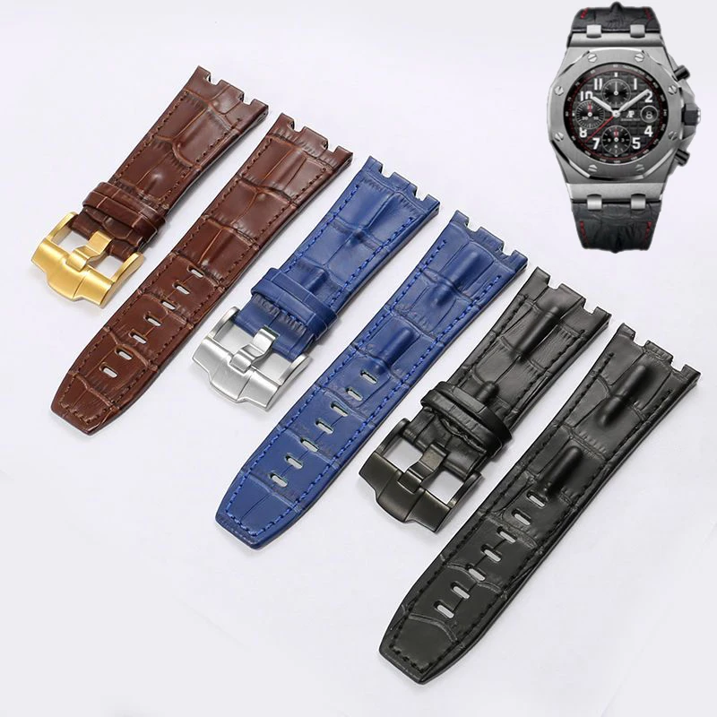 

Genuine Leather Wristband For Aibiap Royal Oak Offshore Strap Jf15710/15703/26405 Waterproof Sweat-Proof Watchbands 28mm