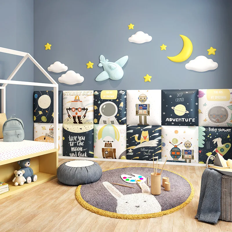 

3D Anti-collision Wall Stickers Waterproof Self Adhesive Wallpaper Children Room Bedroom Soft TV Background Wall Decoration
