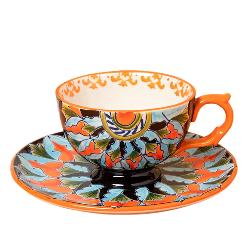 

Luxury Nordic Coffee Cups Set with Saucer Creative Ceramic Mug Espresso Cup Vintage Porcelain Coffee Mugs Household Coffeeware