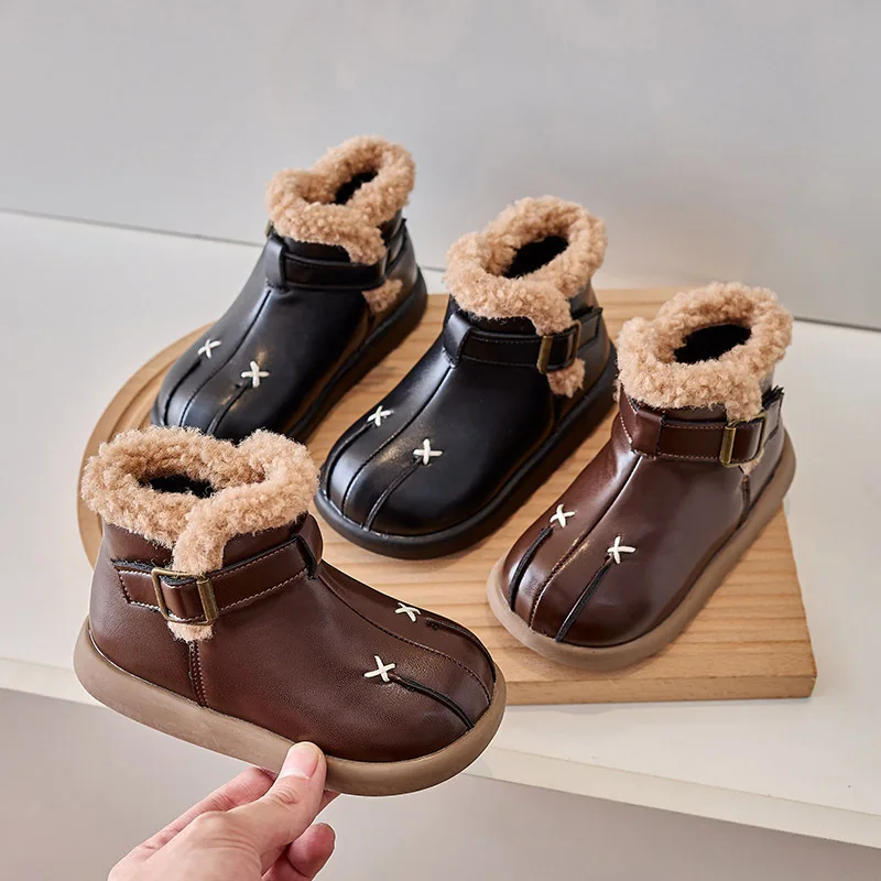 

Ботинки детские из овечьей шерсти, на платформе