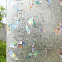 laser geometry window film 3d static privacy decoration self adhesive for uv blocking heat control glass stickers